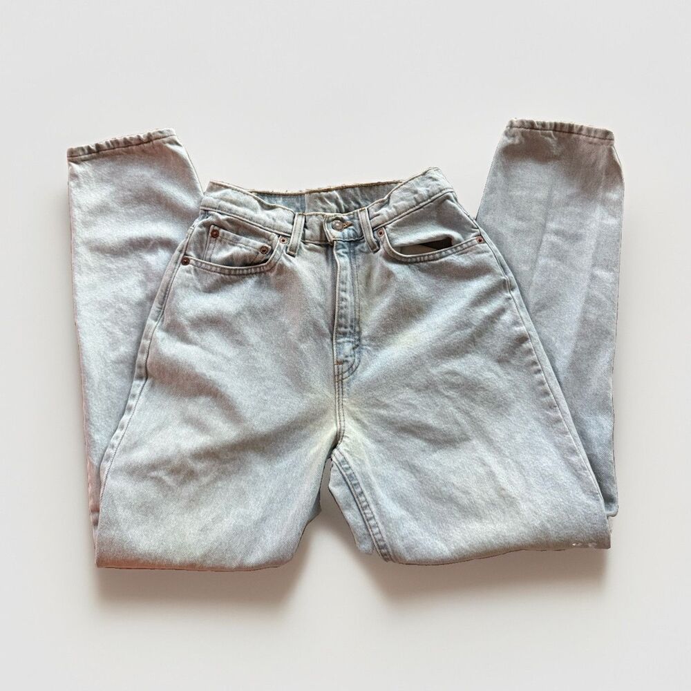 Vintage‎ Levi's 521 Tapered Fit Jeans 8 Short Light Wash Blue Denim Cotton
